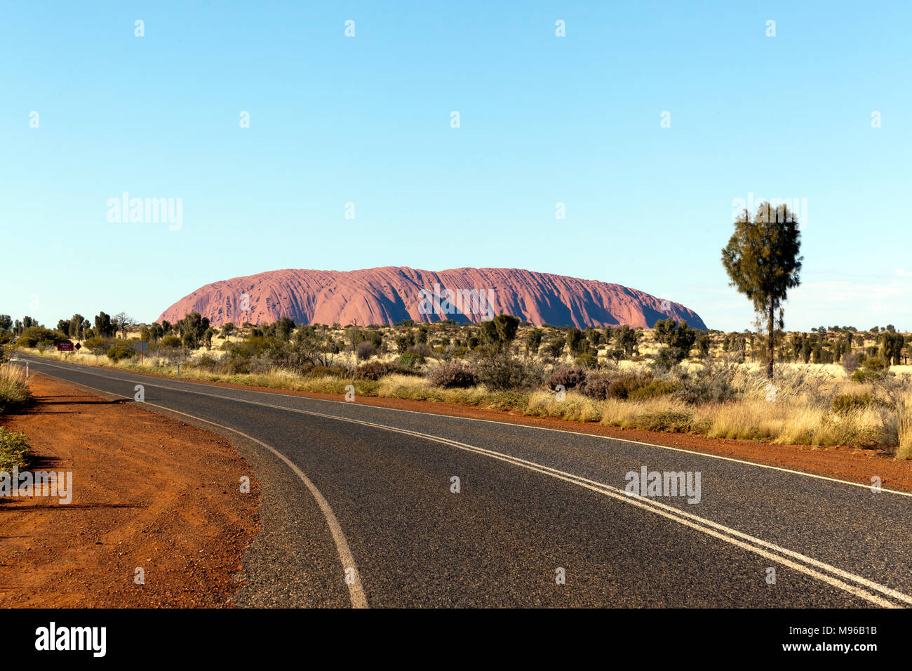 Uluru,  as viewed from inside the Uluru–kata tjuta National Park, Northern Territory, Australia Stock Photo