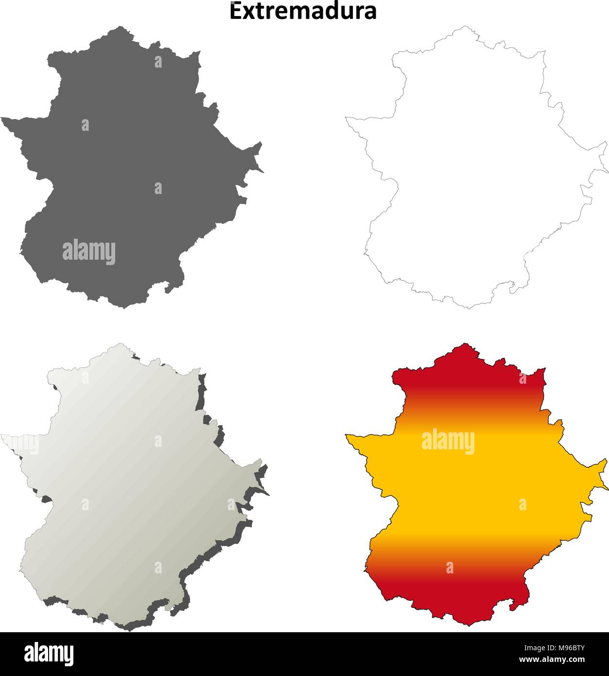 Map of extremadura Stock Vector Images - Alamy