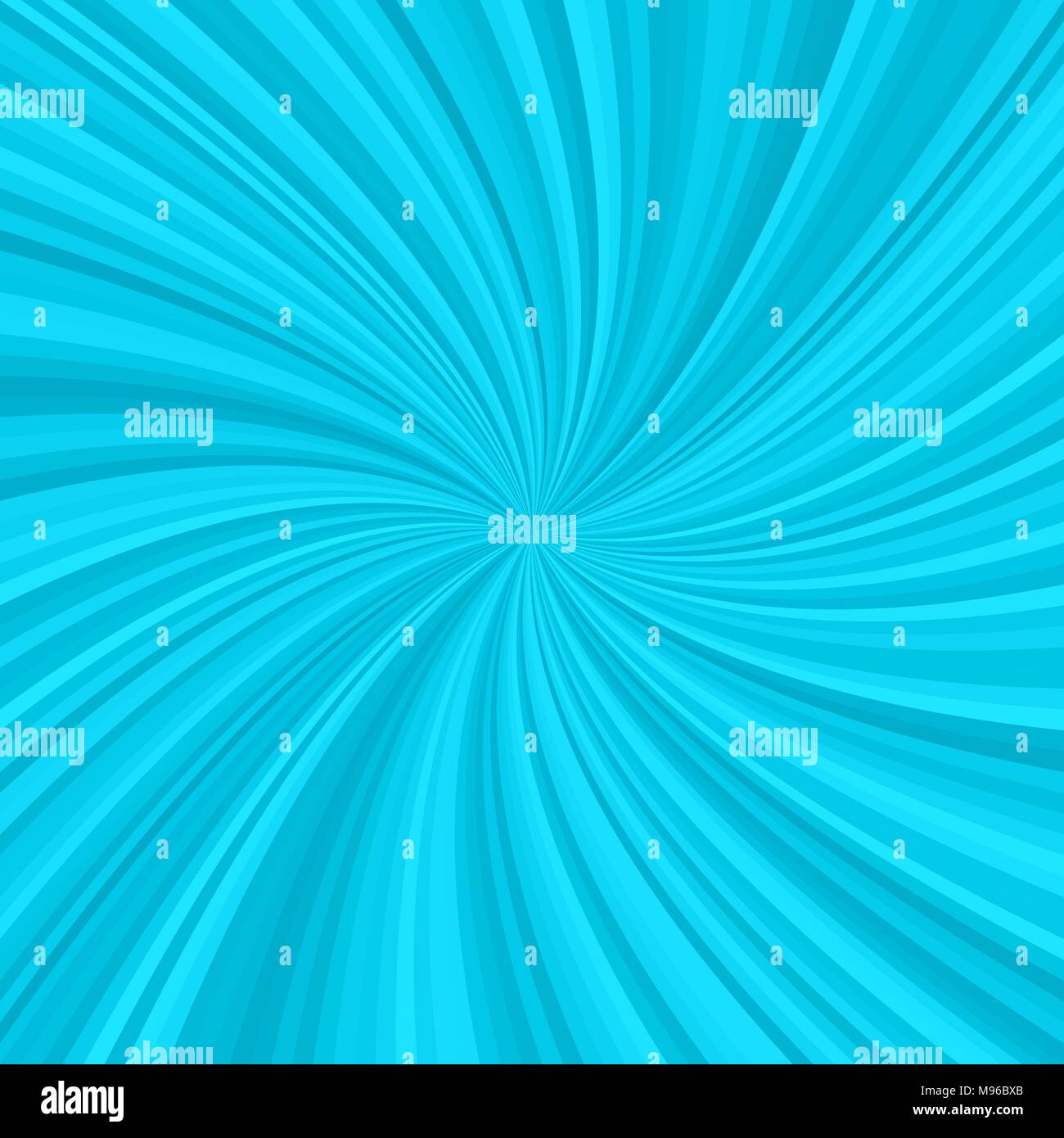 Abstract cyan spiral rays background Stock Vector