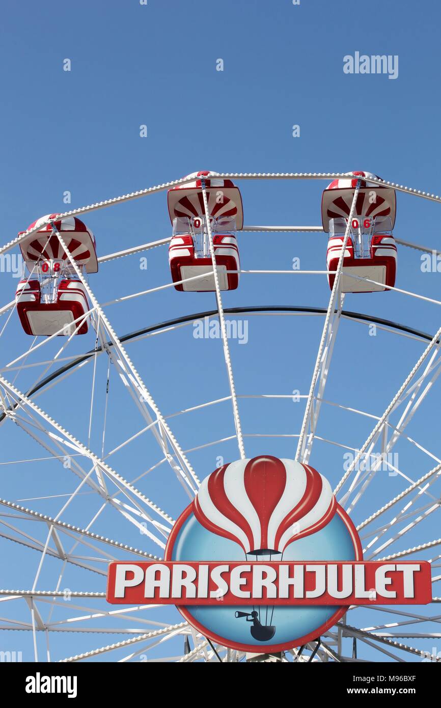 Aarhus, Denmark - October 2, 2014: Giant ferris wheel at Tivoli Friheden, an amusement park located in Aarhus, Denmark Stock Photo