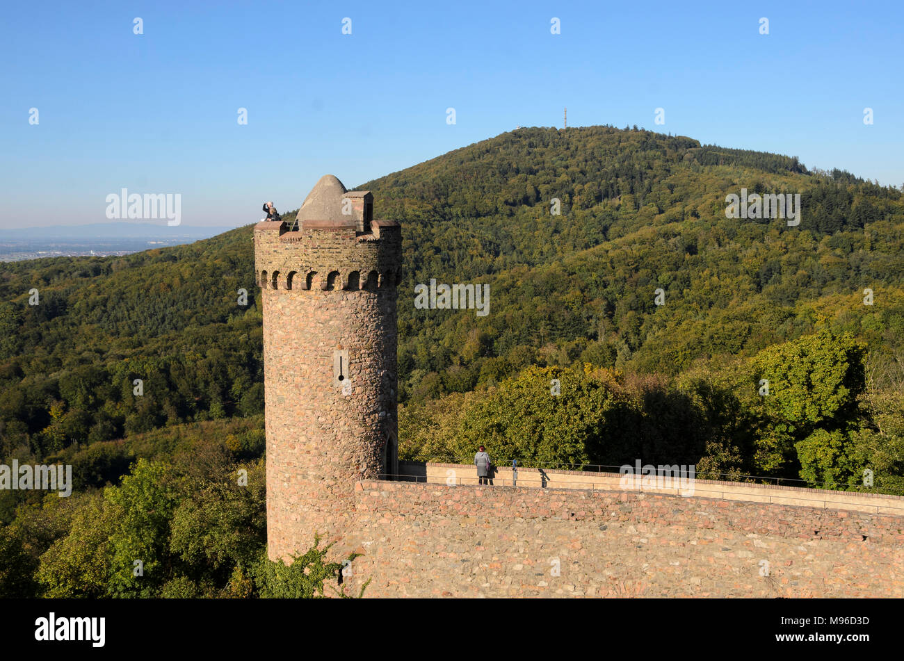 Auerbacher Schloss im Winter, Bensheim-Auerbach, Bergstrasse, Odenwald, Hessen, Deutschland Stock Photo