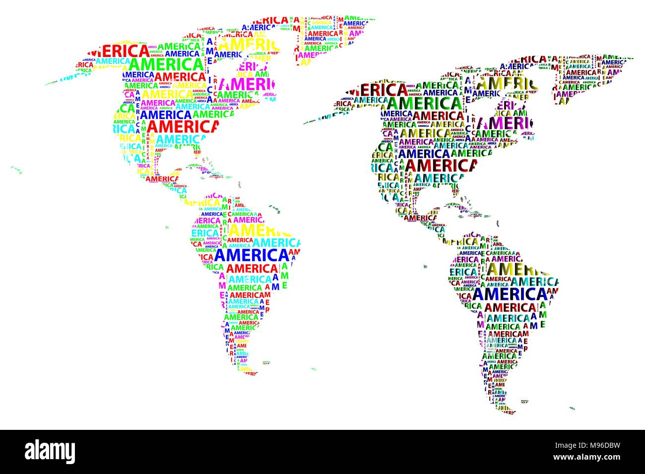 sketch america letter text continent america word in the shape of