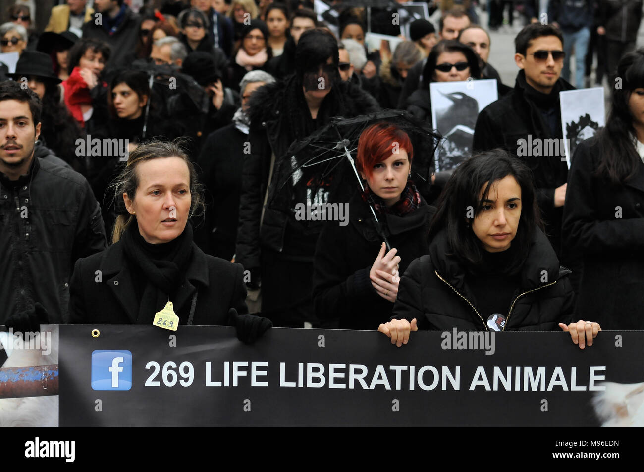 L269 Animals rights defense activists attend Funeral march to pay ...