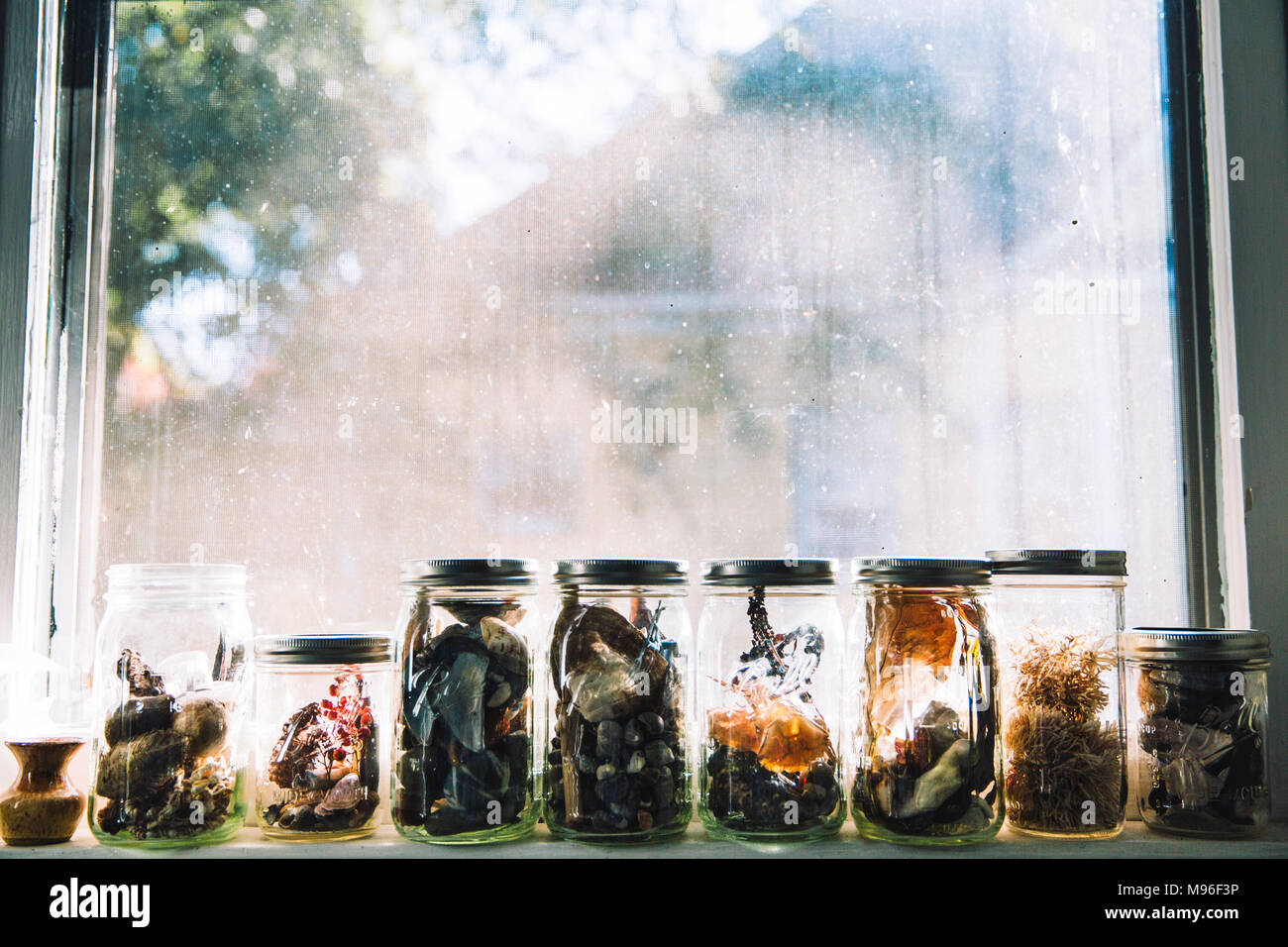 Collection of mason jars Stock Photo Alamy