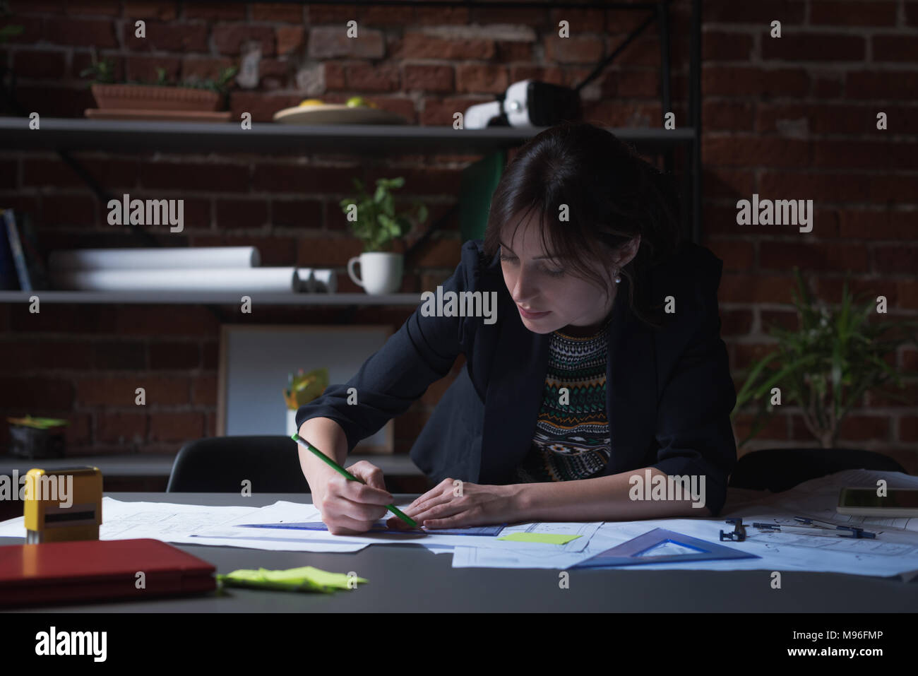 Female executive working in office Stock Photo Alamy