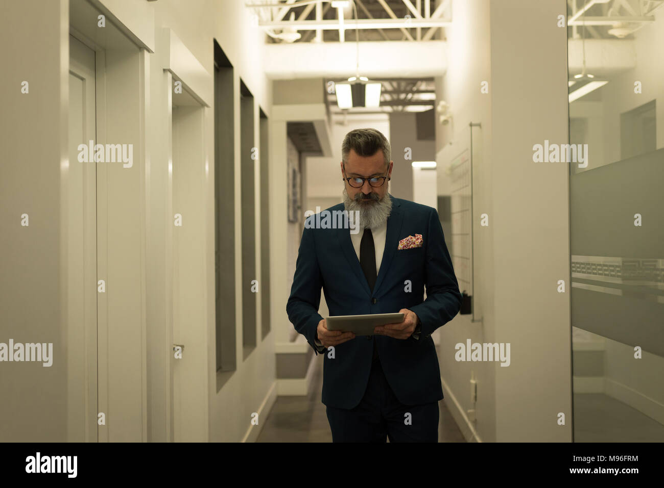 Business executive using digital tablet Stock Photo