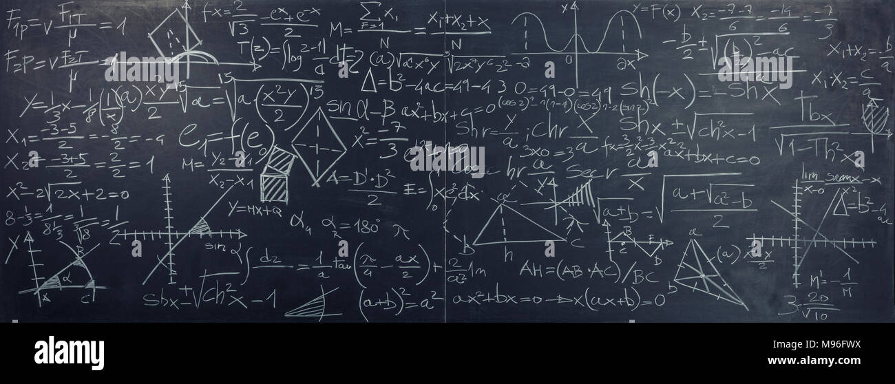 classic slate blackboard with math formula Stock Photo