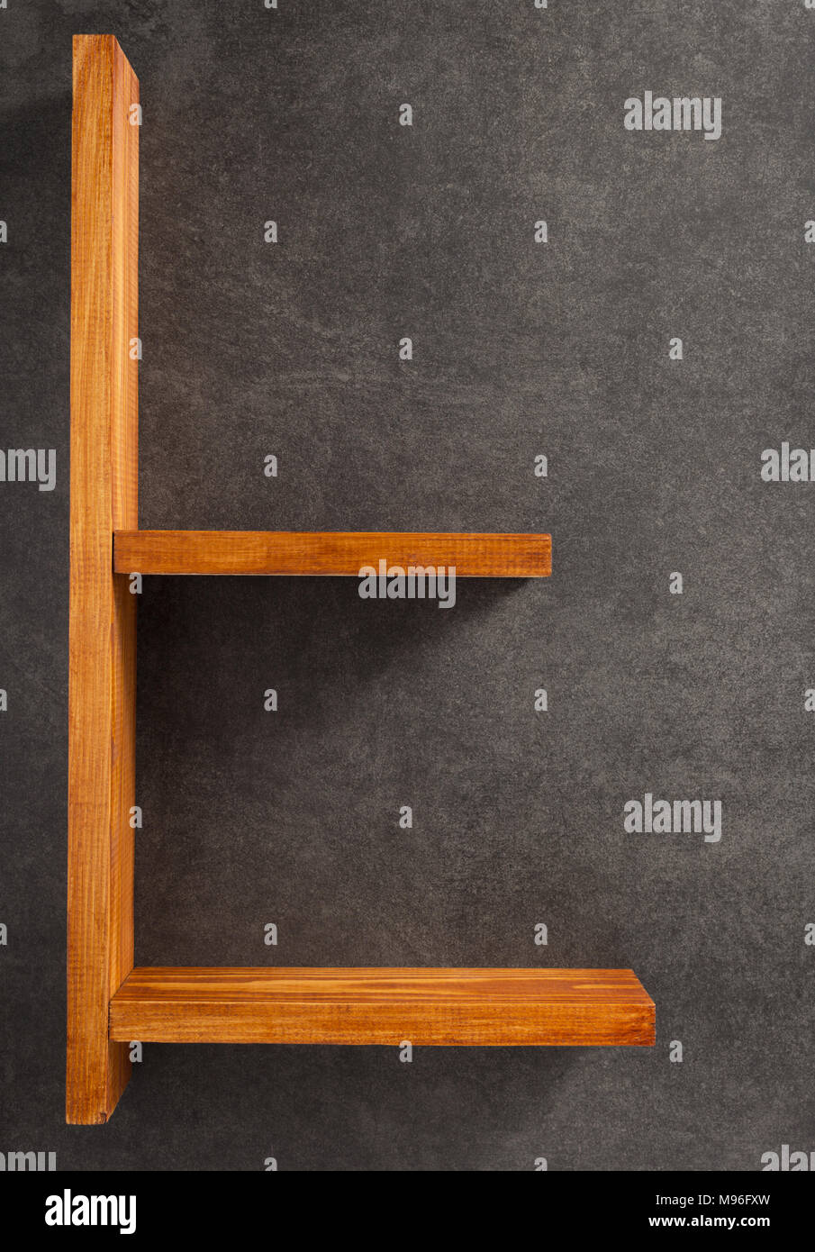 wooden shelf at background texture wall Stock Photo - Alamy