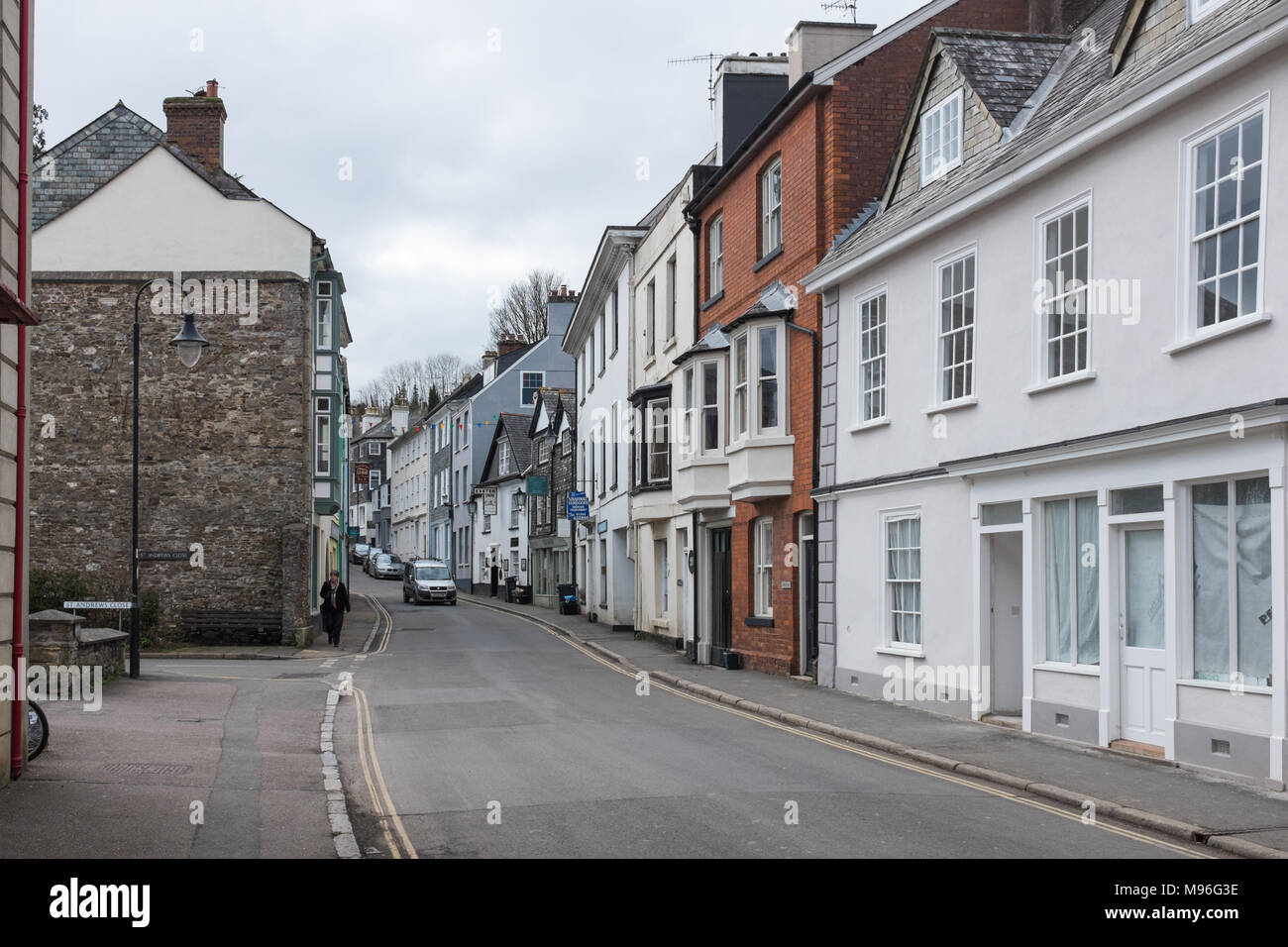 Shops and houses in West Street in the ancient stannary town of