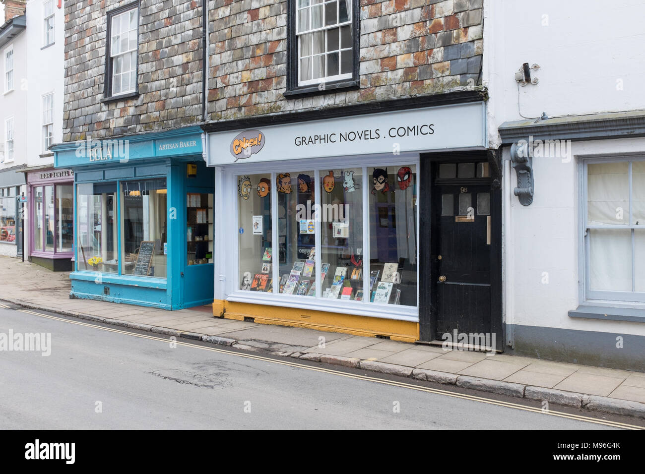 Gnash Comics and Graphic Novels shop in Ashburton in the Dartmoor National Park, Devon Stock Photo