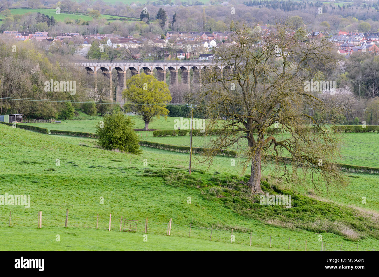 The Pontcysyllte Aqueduct on the Llangollen Canal in Wales Stock Photo