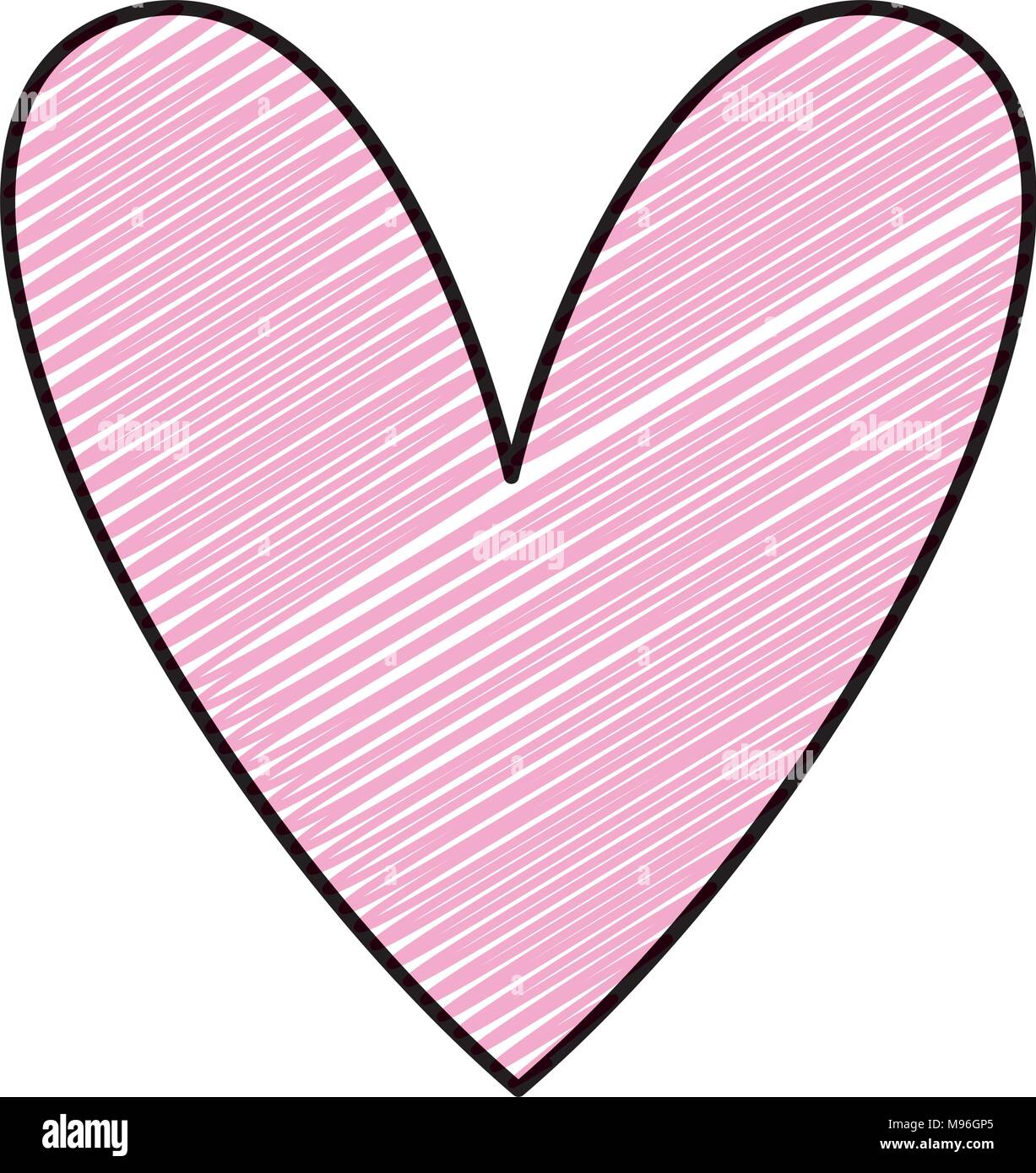 doodle heart icon symbol of love and passion design Stock Vector Image ...