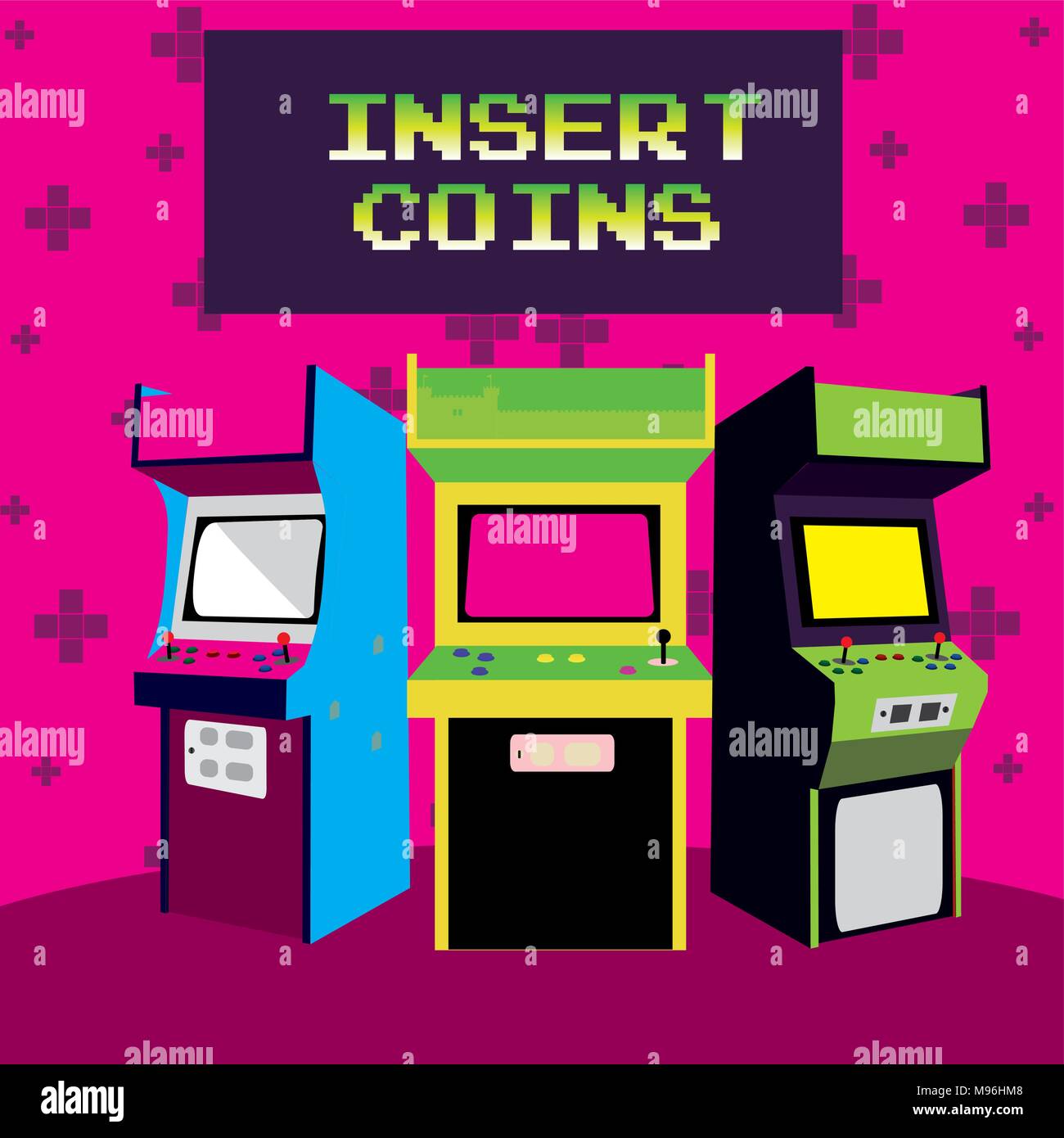 Insert Stock Vector Images Alamy - insert coins to play arcade stock vector