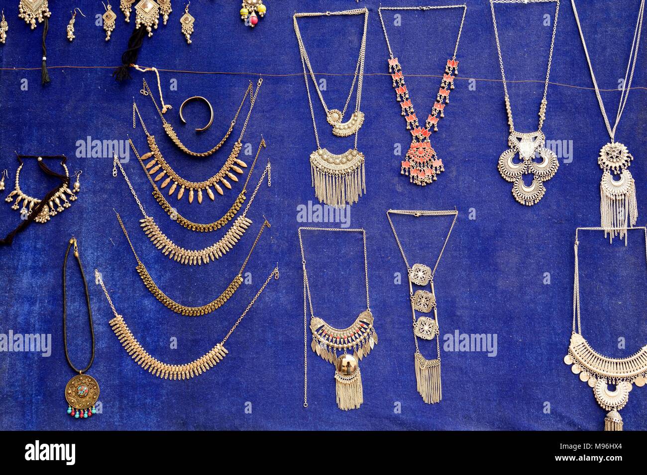 indian tribal jewellery for sale jaisalmer rajashan india M96HX4