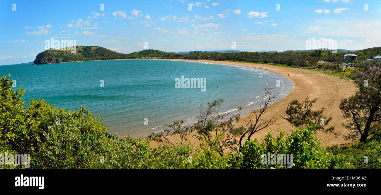 View over Kemp Beach toward Bluff Point in Capricorn Coast National Park in Queensland, Australia. Stock Photo