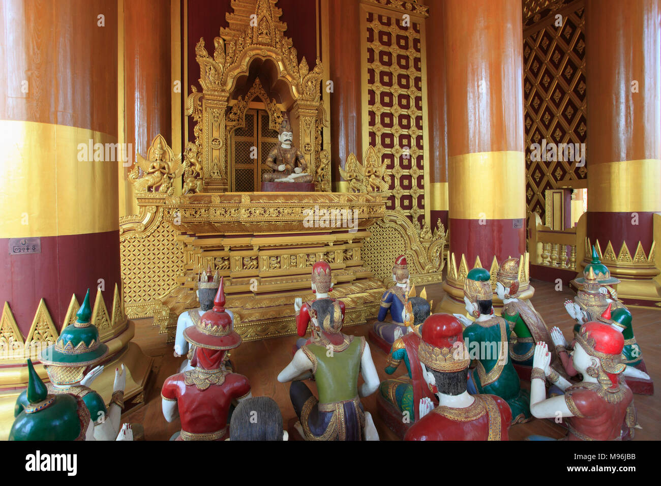 Myanmar Burma Bagan King Anawrahta S Golden Palace Interior Reconstruction Throne Room Stock Photo Alamy