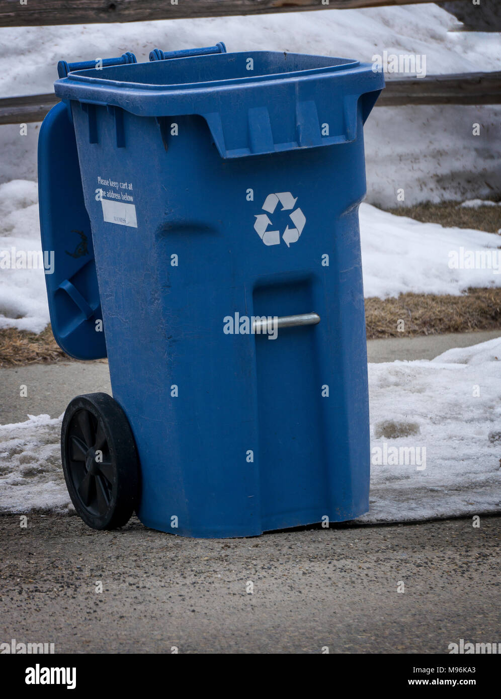 Blue cart Calgary Alberta Canada Stock Photo Alamy