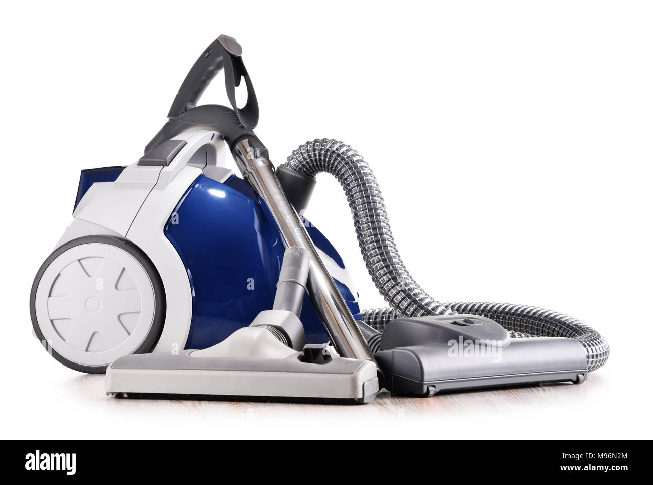 Canister vacuum cleaner for home use isolated on white background Stock