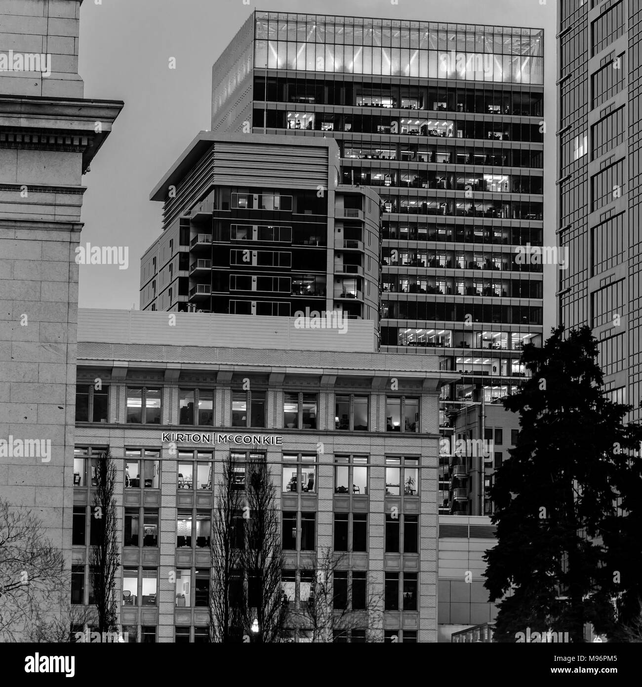 Downtown Salt Lake City Utah after dark Stock Photo Alamy