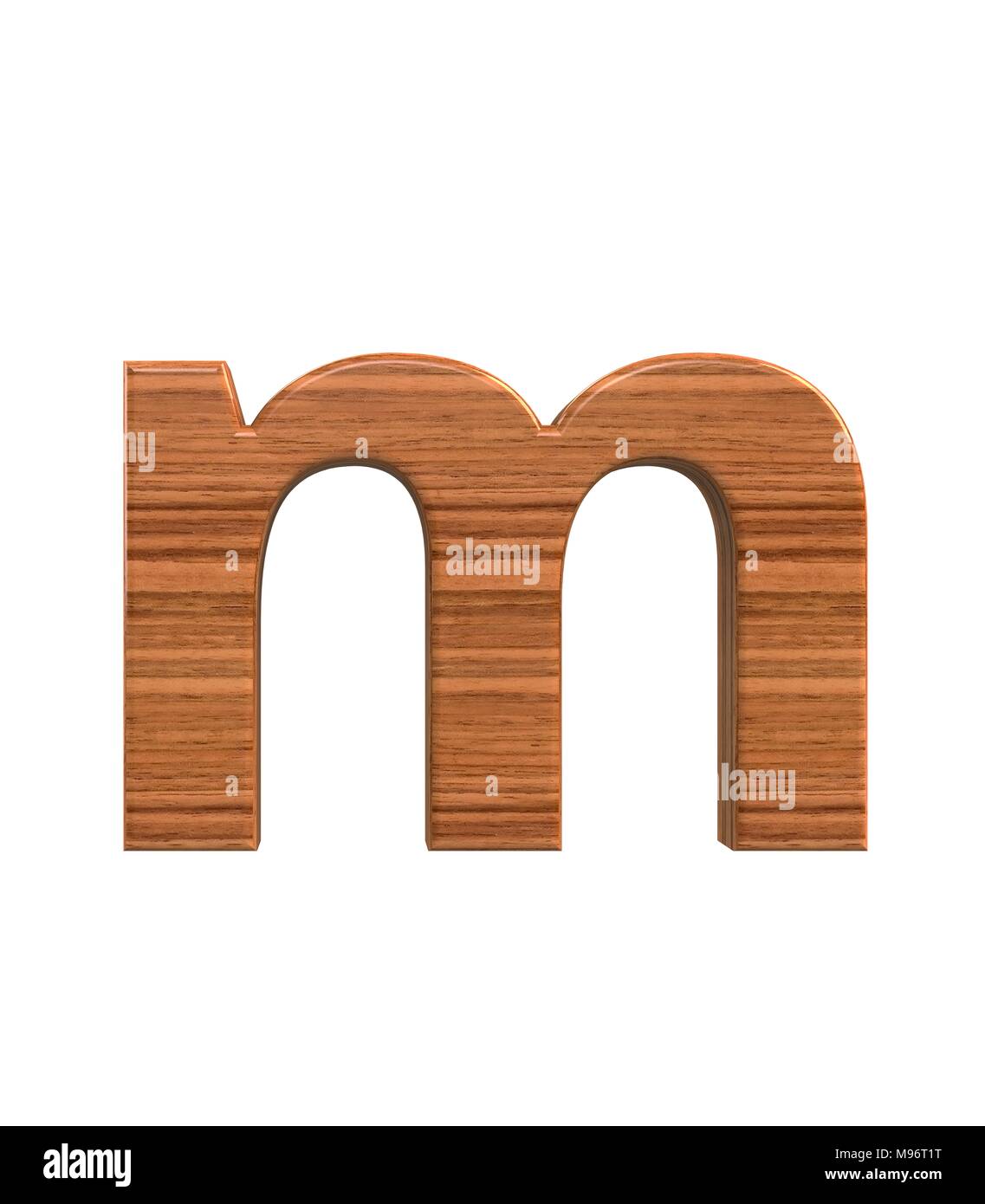 3d-rendering-font-polished-walnut-lowercase-m-stock-photo-alamy