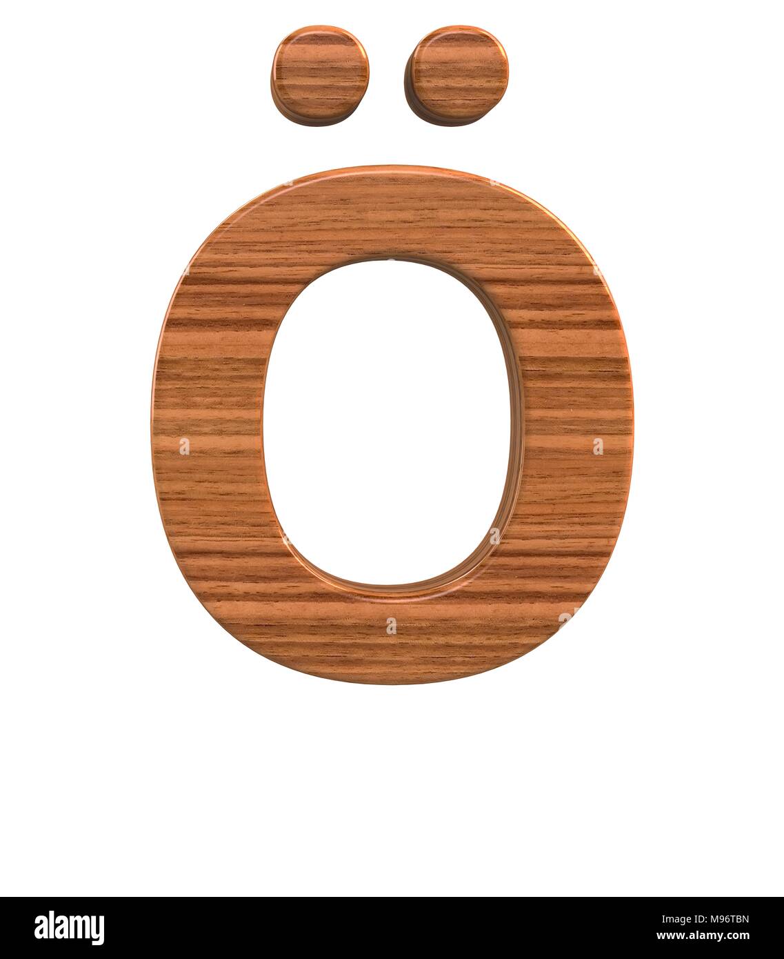 3D rendering Font Polished walnut special character ALT0214 Stock Photo