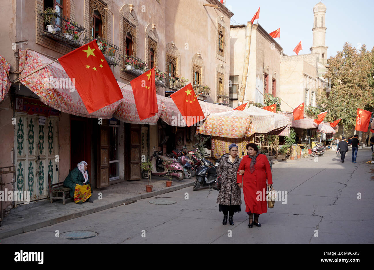 In the old town of Kashgar in Xinjiang, China Stock Photo