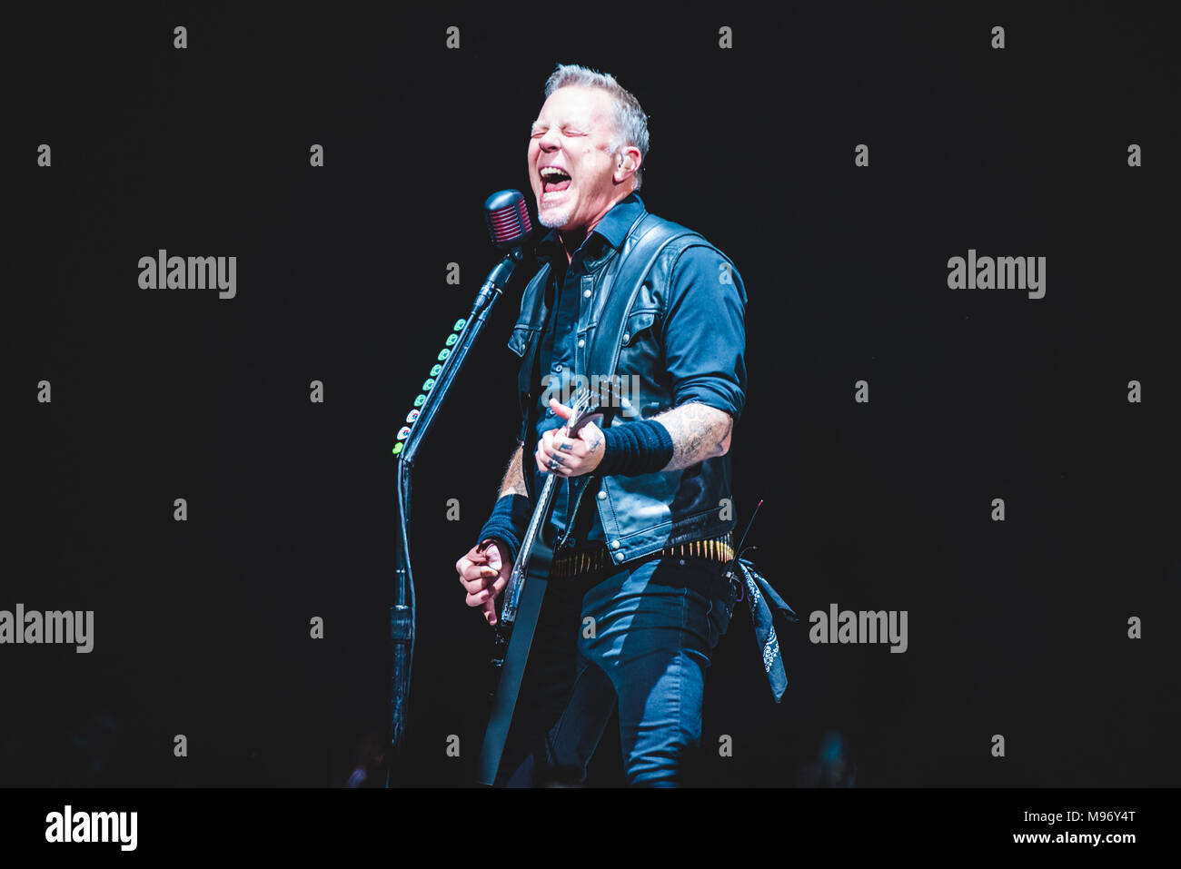 Italy:The american band Metallica performing live on stage in Torino, for the 'Worldwired' tour concert. Photo: Alessandro Bosio/Alamy Live News Stock Photo
