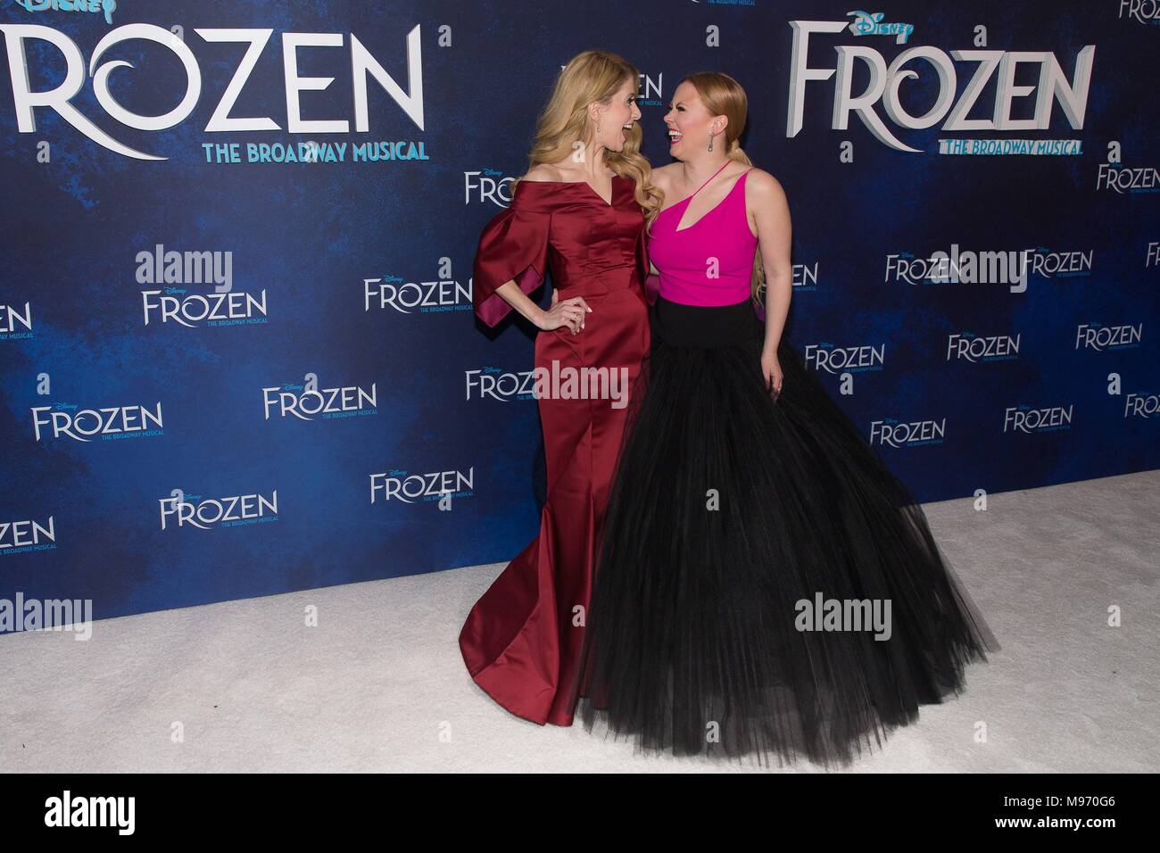 New York, NY, USA. 22nd Mar, 2018. Caissie Levy, Patti Murin in