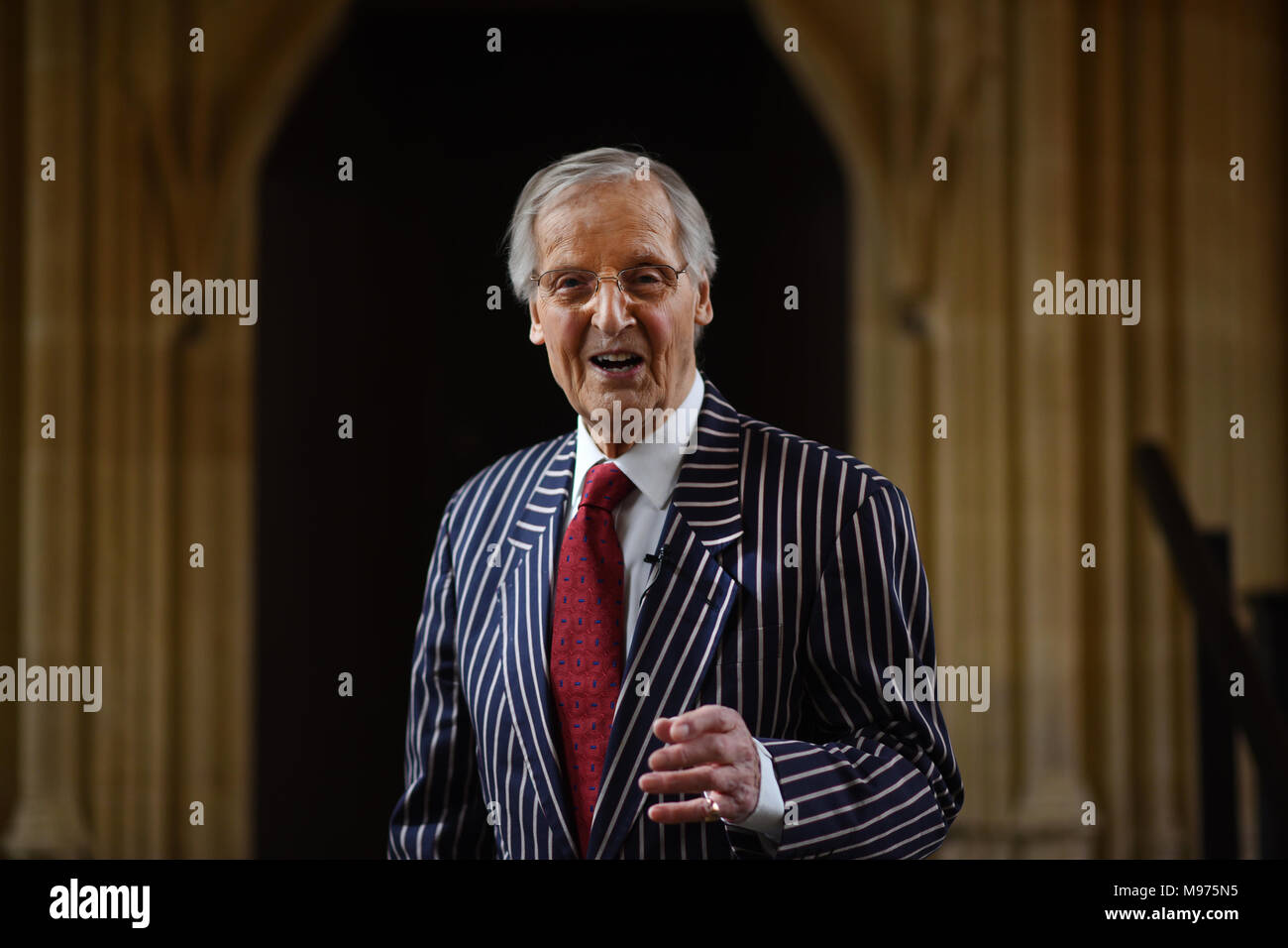 Oxford, UK. 23rd Mar, 2018. Oxford, UK. 23rd March, 2018. Nicholas Parsons at Oxford Literary Festival,Oxford  Friday, 23 March 2018 . Nicholas performs 'Just a Laugh a Minute'  A One-man Comedy Show at the Bodleian: Divinity School.    Credit: Richard Cave/Alamy Live News Stock Photo