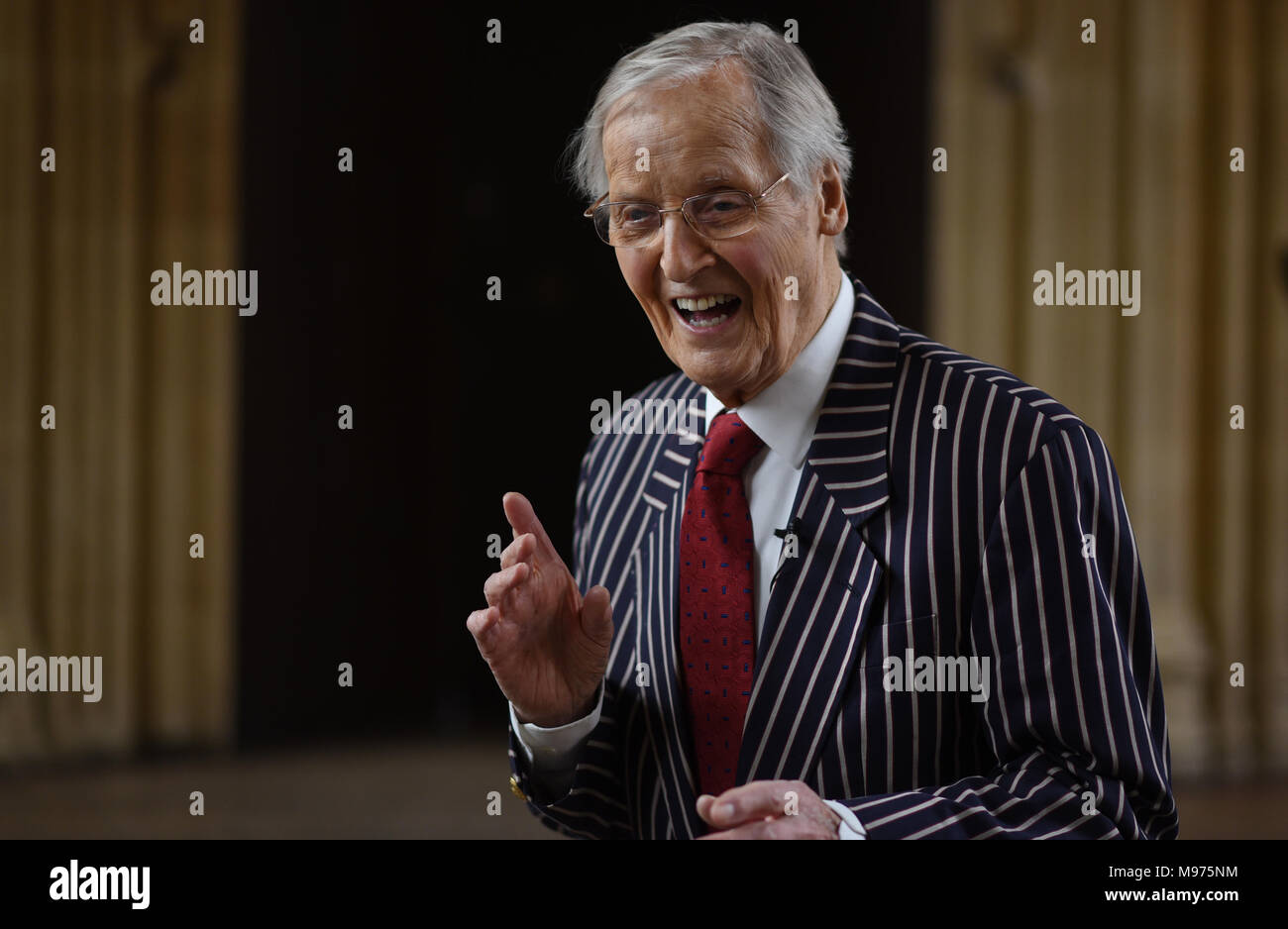 Oxford, UK. 23rd Mar, 2018. Oxford, UK. 23rd March, 2018. Nicholas Parsons at Oxford Literary Festival,Oxford  Friday, 23 March 2018 . Nicholas Parsons performs 'Just a Laugh a Minute'  A One-man Comedy Show at the Bodleian: Divinity School.    Credit: Richard Cave/Alamy Live News Stock Photo