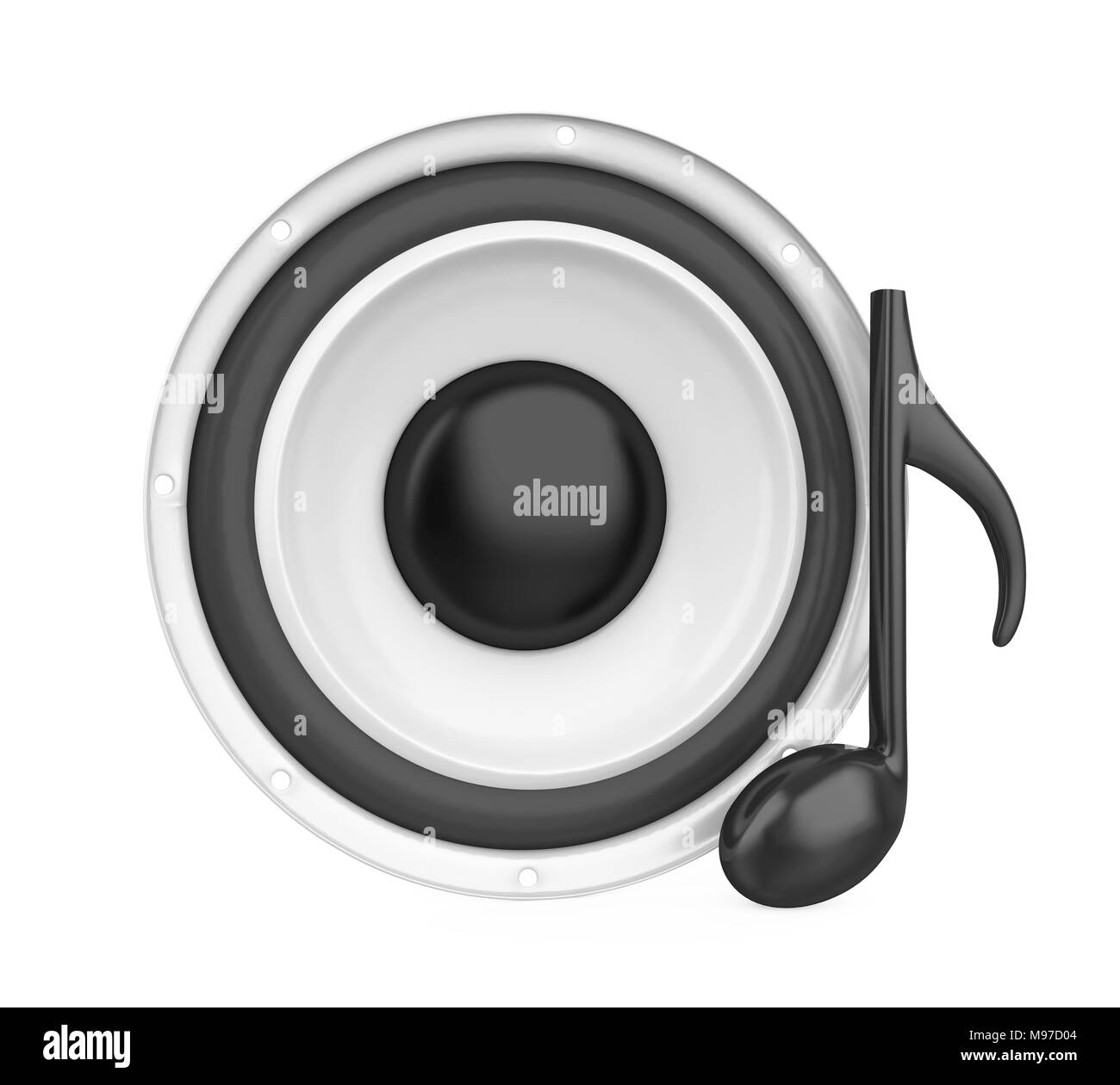 Sound Audio Loudspeaker with Music Note Isolated Stock Photo