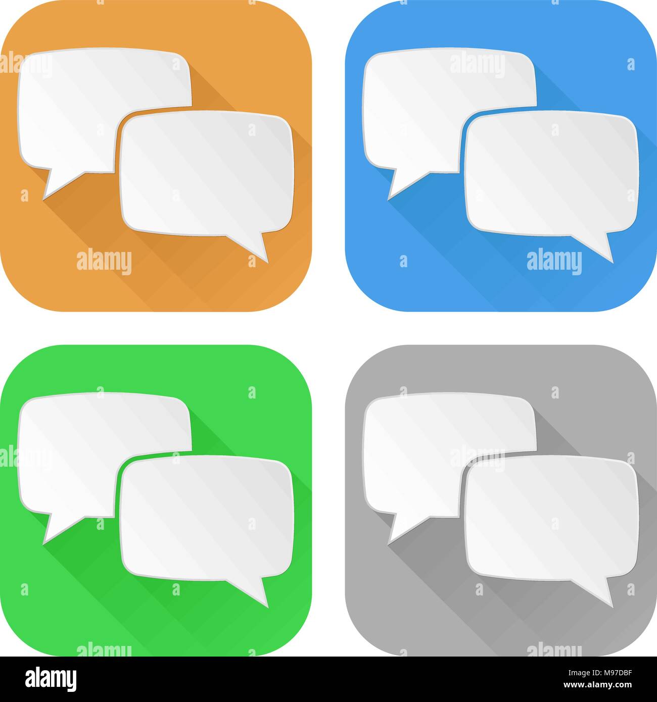 Speech bubbles. Set of colored icons Stock Vector