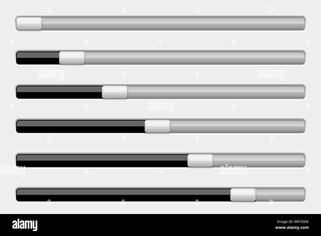 Interface slider bar. Black and gray Stock Vector