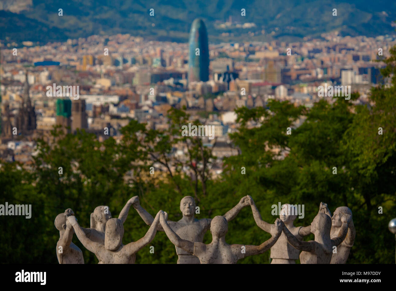 The famous circle of statue Sardana dancers in the foothills of ...