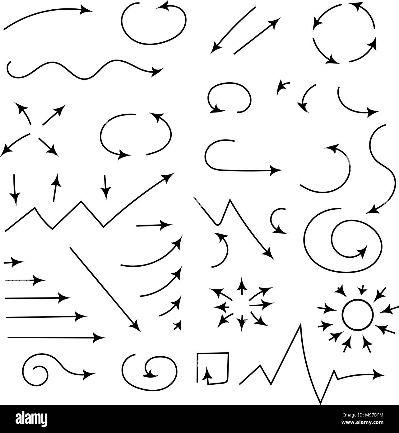 Black arrows set. Large collection of icons Stock Vector Image & Art ...
