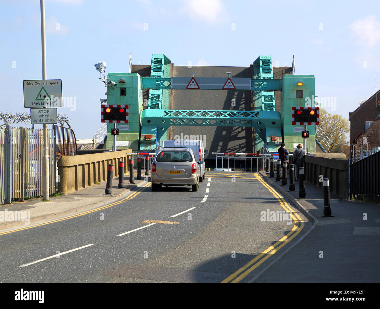 one of several lifting road bridges in the coastal town of poole on the