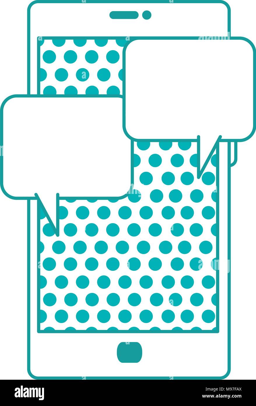 smartphone device with speech bubble vector illustration design Stock ...