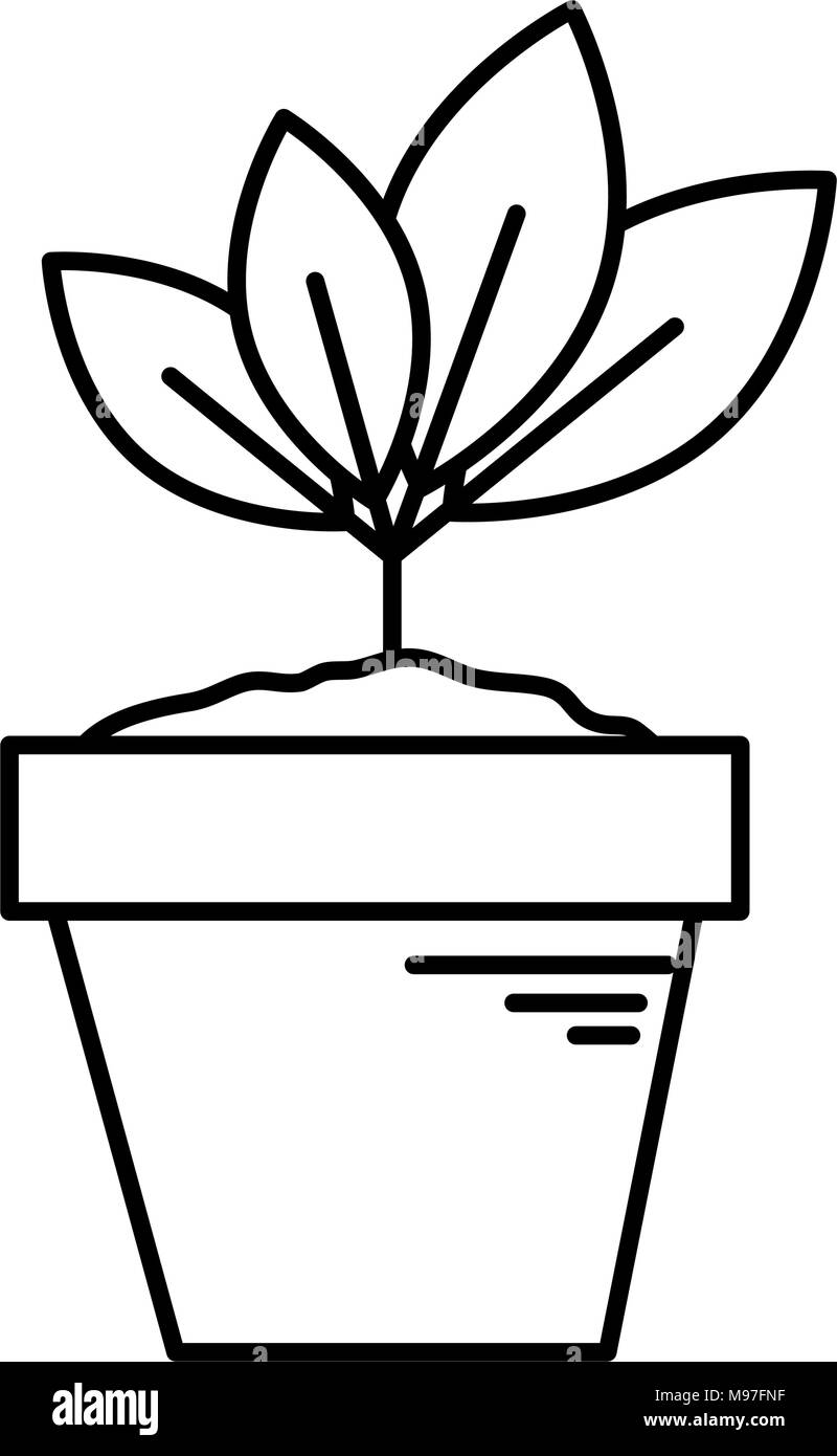 house plant in pot ecology icon vector illustration design Stock Vector ...
