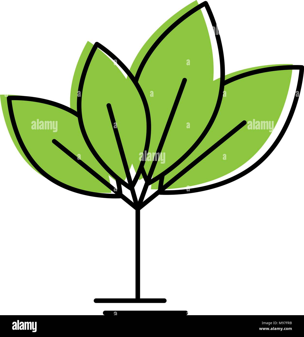 leafs plant ecology icon vector illustration design Stock Vector Image ...