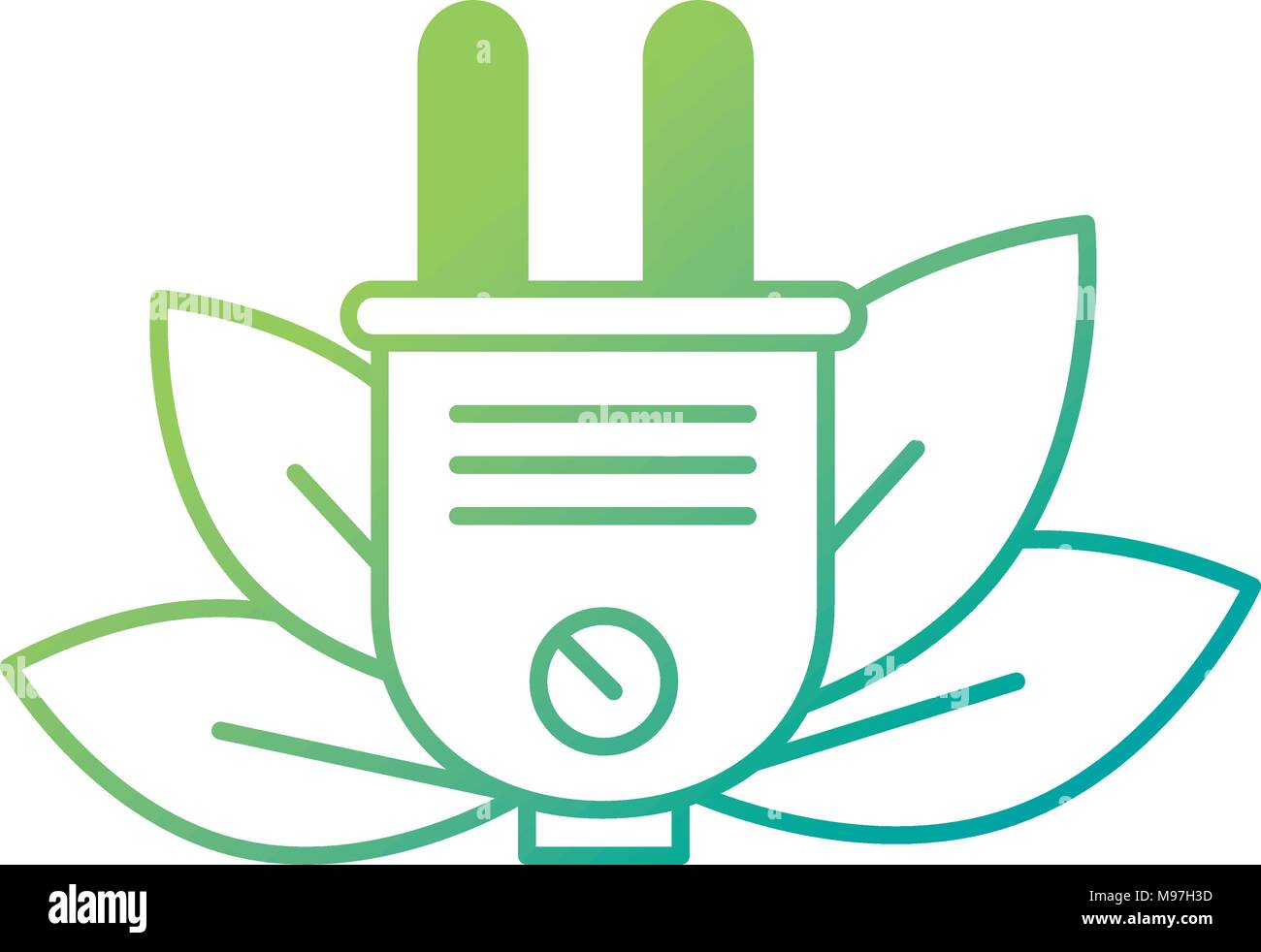 leafs plant with energy connector ecology icon Stock Vector Image & Art ...
