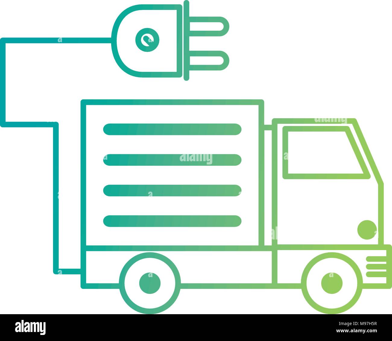 eco truck vehicle with energy connector Stock Vector Image & Art - Alamy