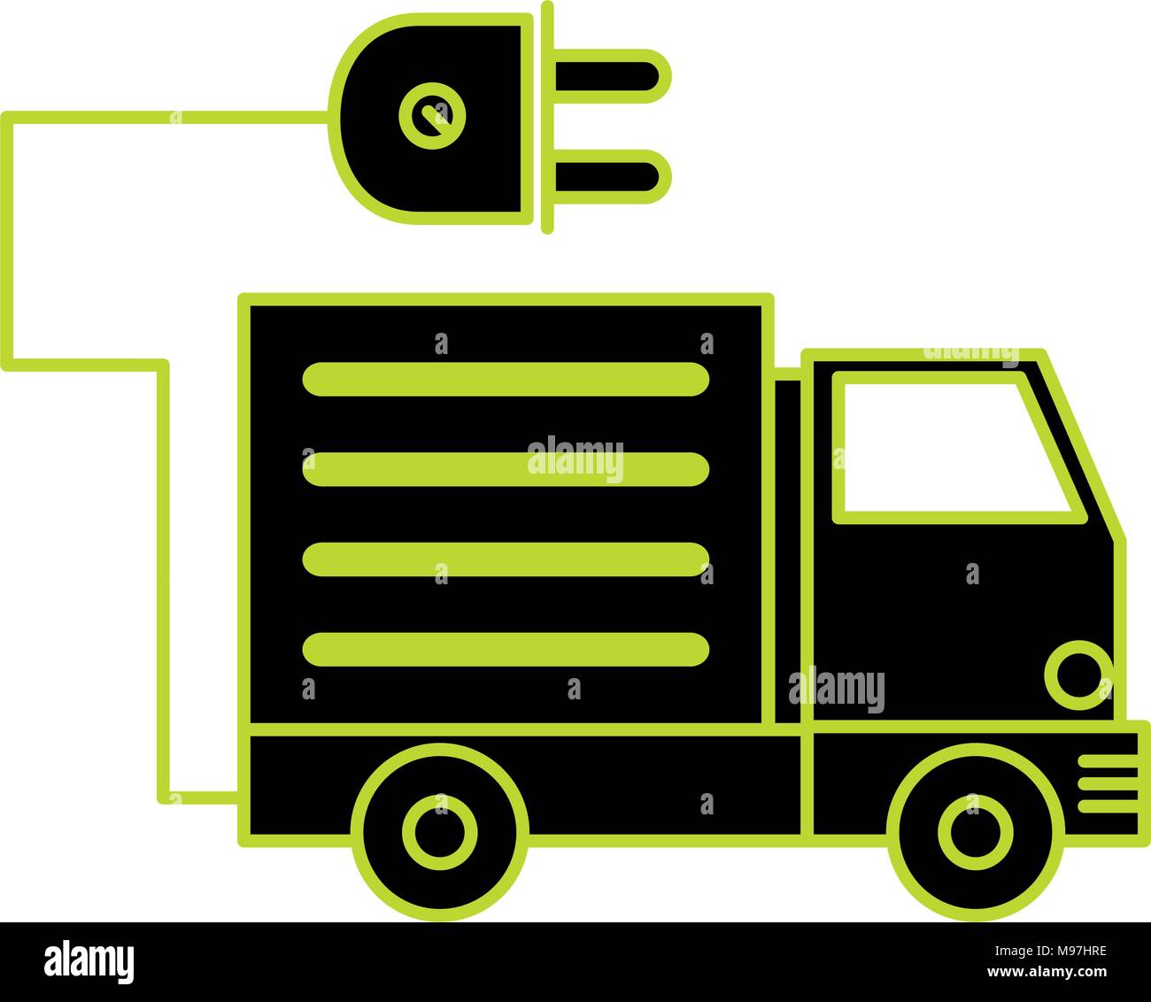 eco truck vehicle with energy connector Stock Vector Image & Art - Alamy