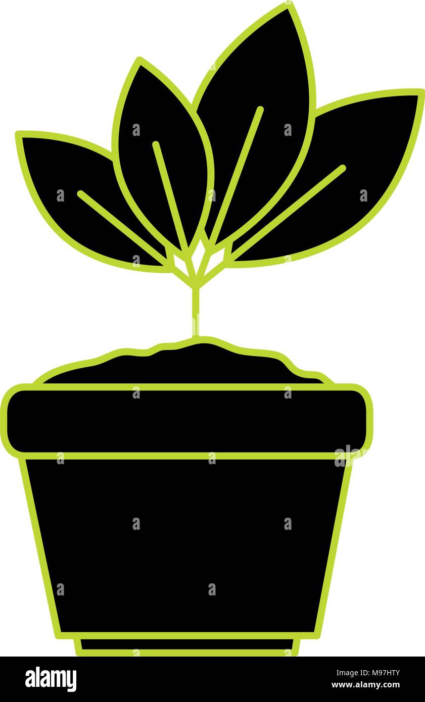 house plant in pot ecology icon Stock Vector Image & Art - Alamy