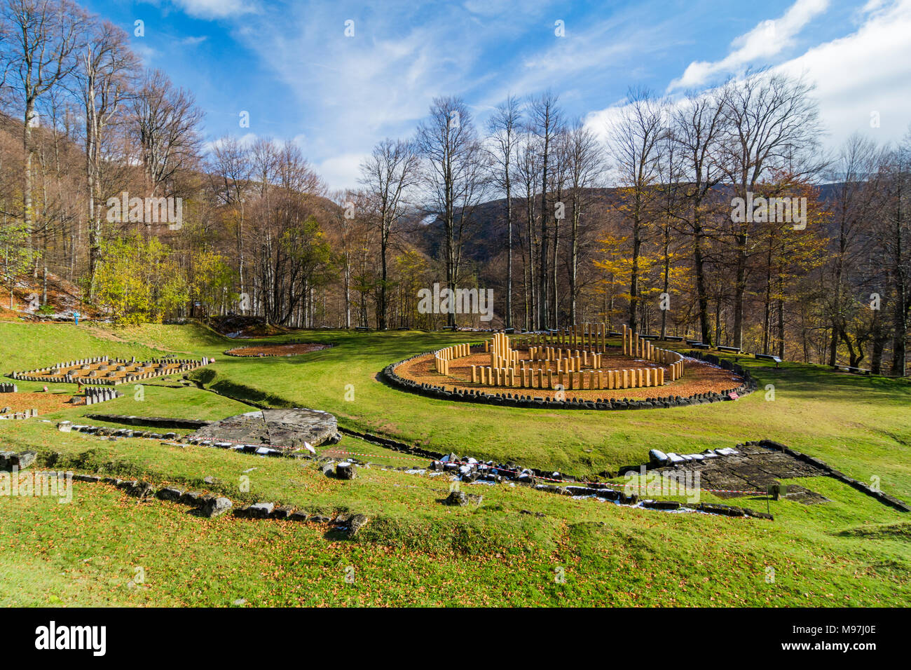 Sarmizegetusa, the capital of Dacia - the  Dacian Empire, now a UNESCO World Heritage Site.Transylvania, Romania. Autumn landscapes in the Carpathians Stock Photo