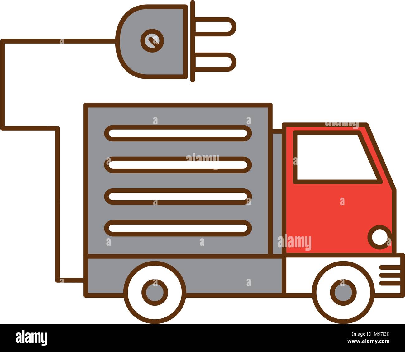 eco truck vehicle with energy connector Stock Vector Image & Art - Alamy
