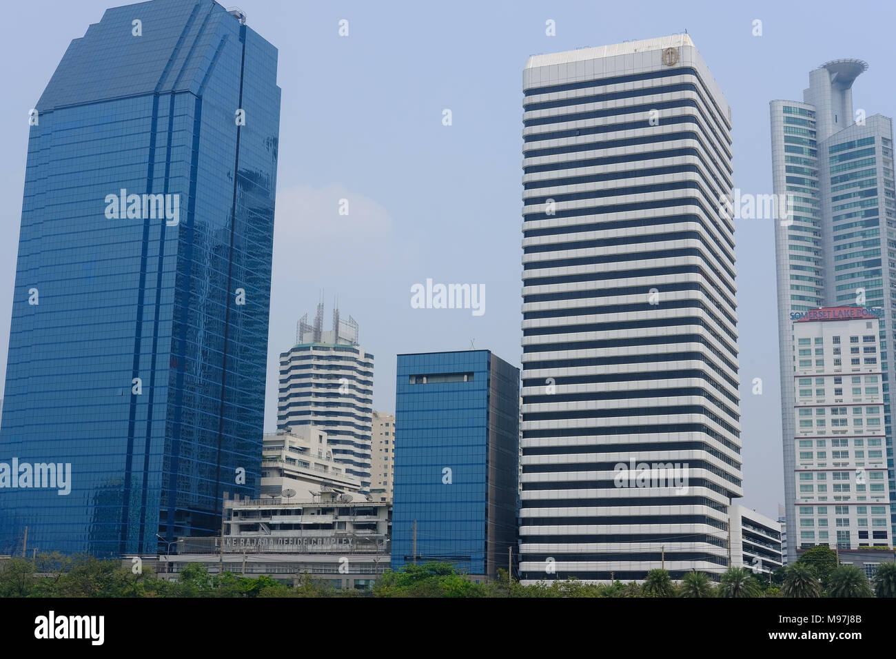 Bangkok, Thailand - March 12, 2018: cityscape of modern office building ...