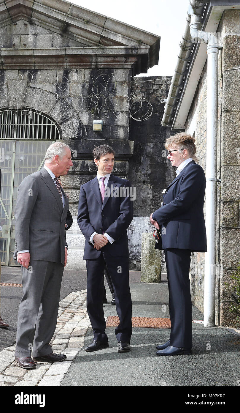 The Prince of Wales (left) talks with Prisons Minister Rory Stewart and