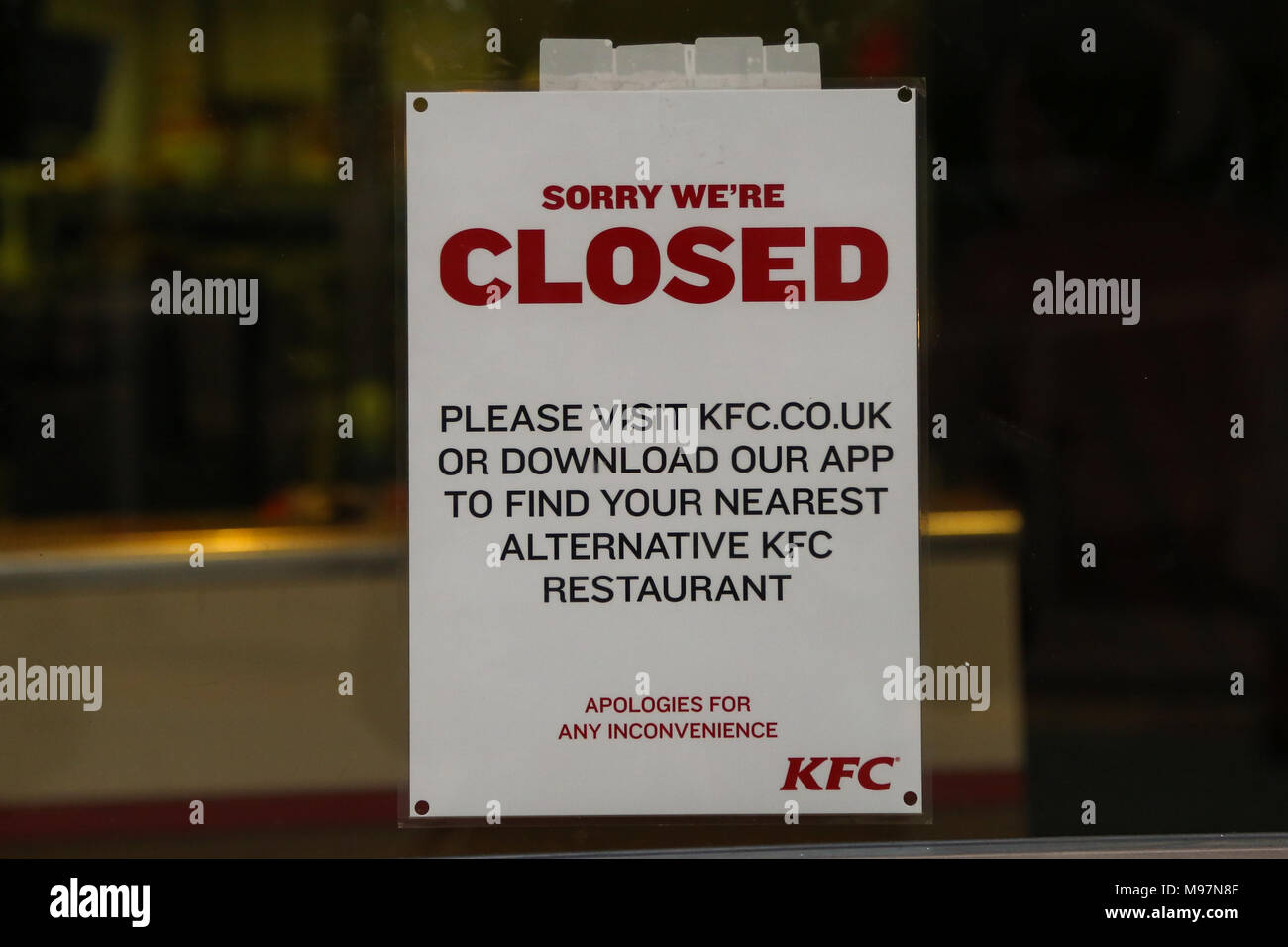 Kentucky Fried Chicken (KFC) fast food restaurant in Wood Green, north