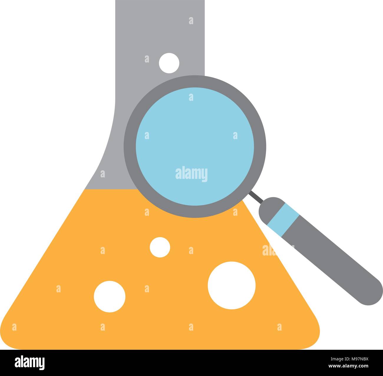 laboratory tube test and magnifying glass icon Stock Vector Image & Art ...