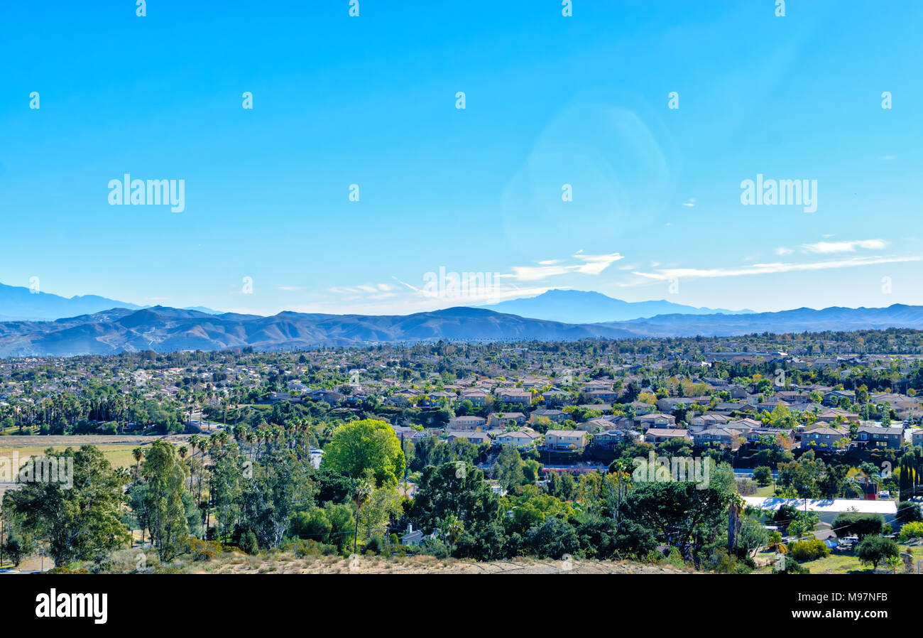 Inland Empire of Southern California housing stretches for miles Stock